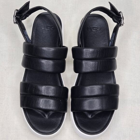 UGG Black and White Platform Sandals Size 9 - Picture 2 of 12